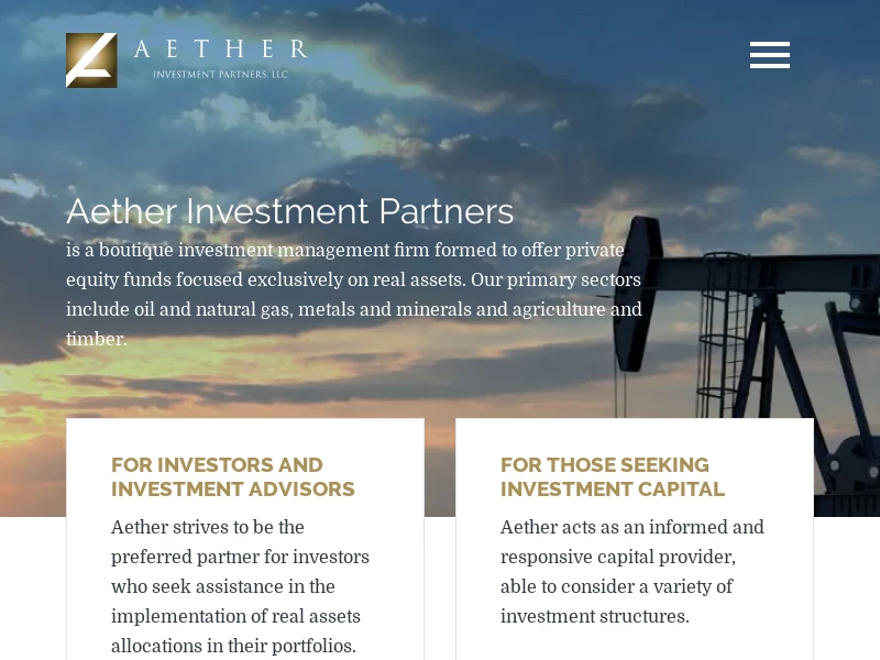 Aether Investment Partners | Real Assets Fund ManagementAether Investment Partners | Real Assets Fund Management
