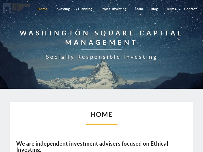 Washington Square Capital Management – Socially Responsible Investing