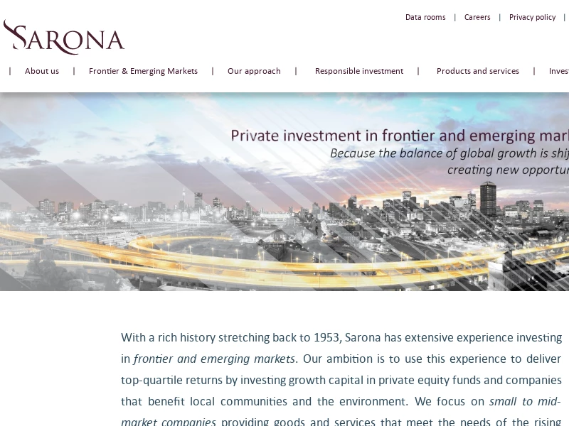Private investment in Emerging Markets - Sarona Asset Management