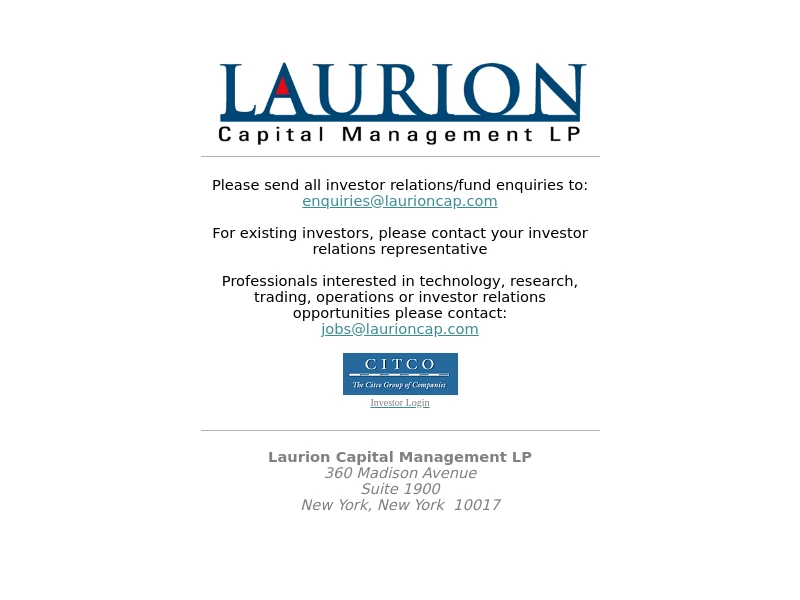 Laurion Capital Management LP