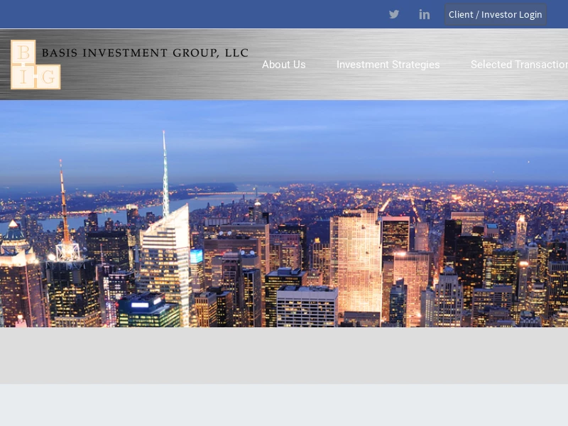 Real Estate Investment Manager - Basis Investment Group, LLC