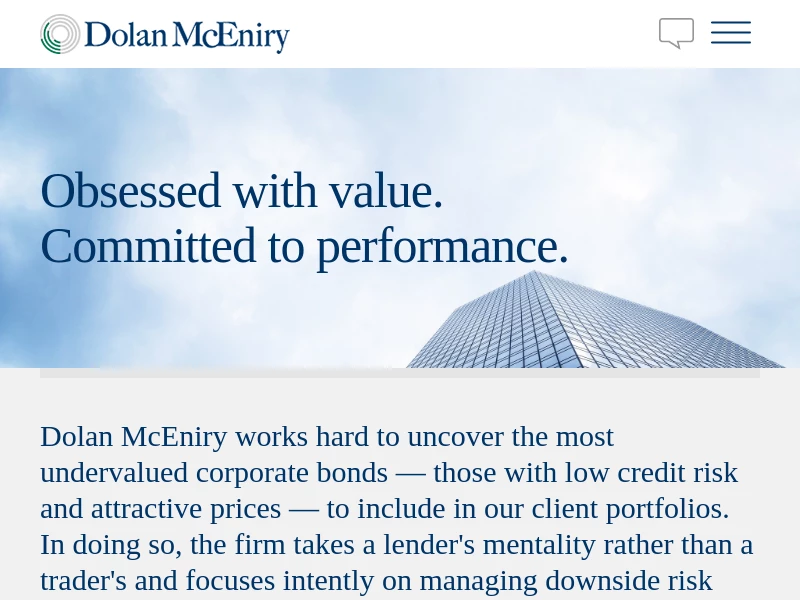 Dolan McEniry - Obsessed with value. Committed to performance.