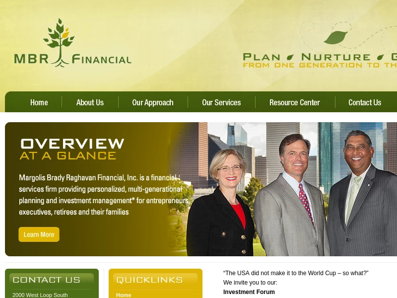 Homepage | Plan | Nurture | Grow | MBR Financial – Houston, TX