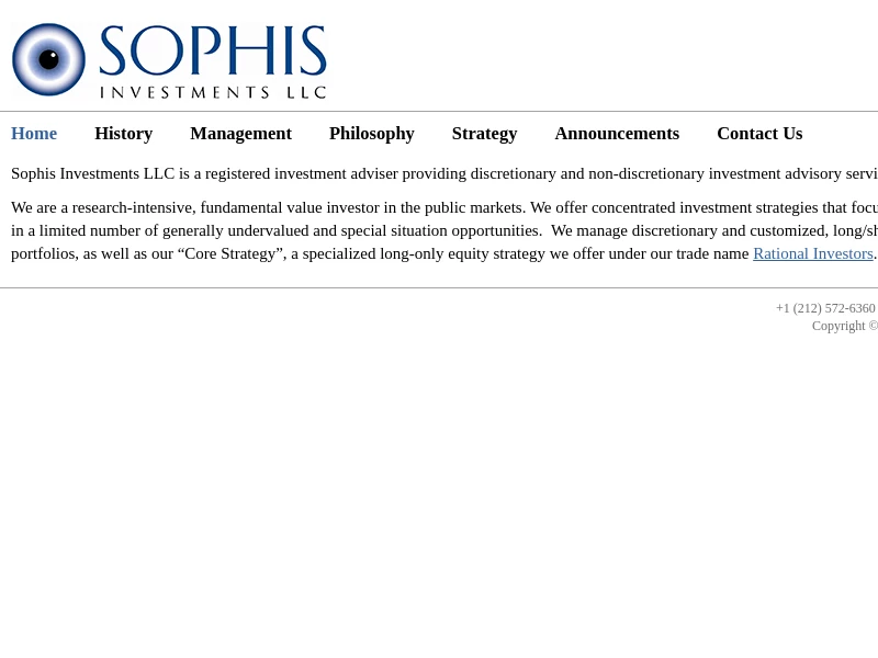 SOPHIS INVESTMENTS LLC