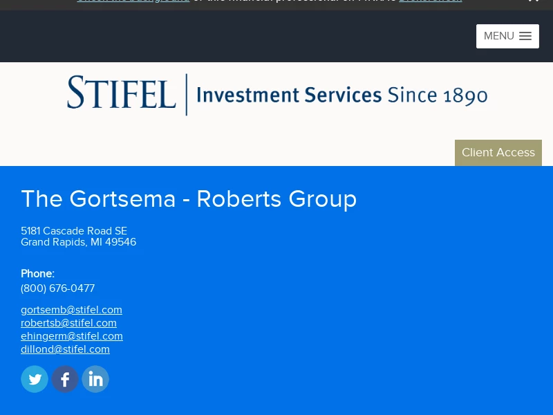 Stifel | The Gortsema - Roberts Group | Financial Advisors | Grand Rapids, Michigan