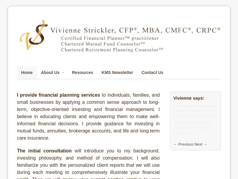 Vivienne Strickler Financial Planner