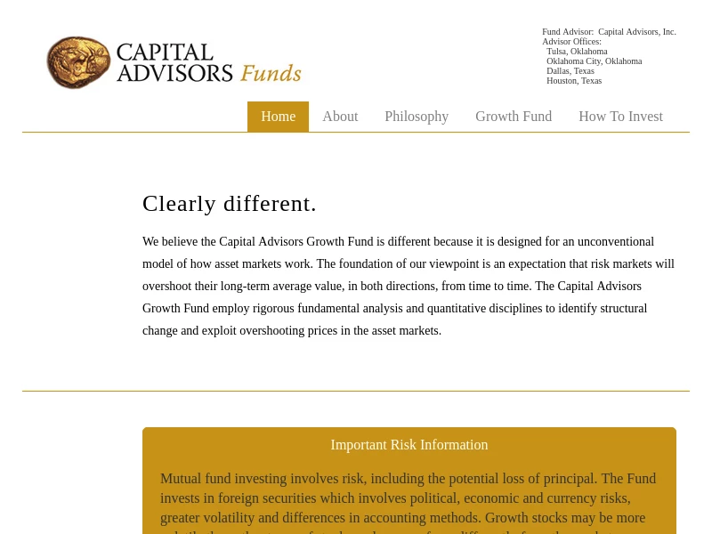 Capital Advisors Funds | Home