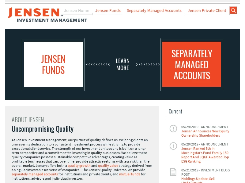 Jensen Investment Management | Quality Investing