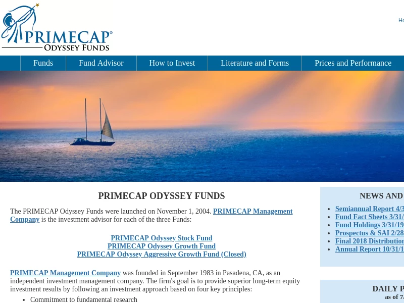 PRIMECAP Odyssey Funds