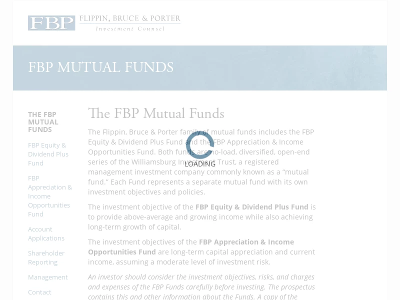 Cantor FBP Mutual Funds – Investment Counsel