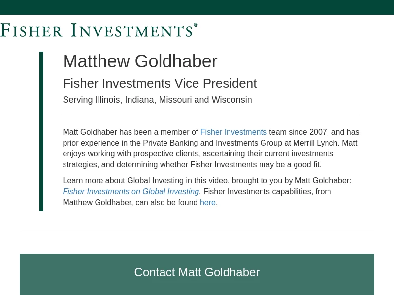 Matthew Goldhaber, Illinois Area | Fisher Investments