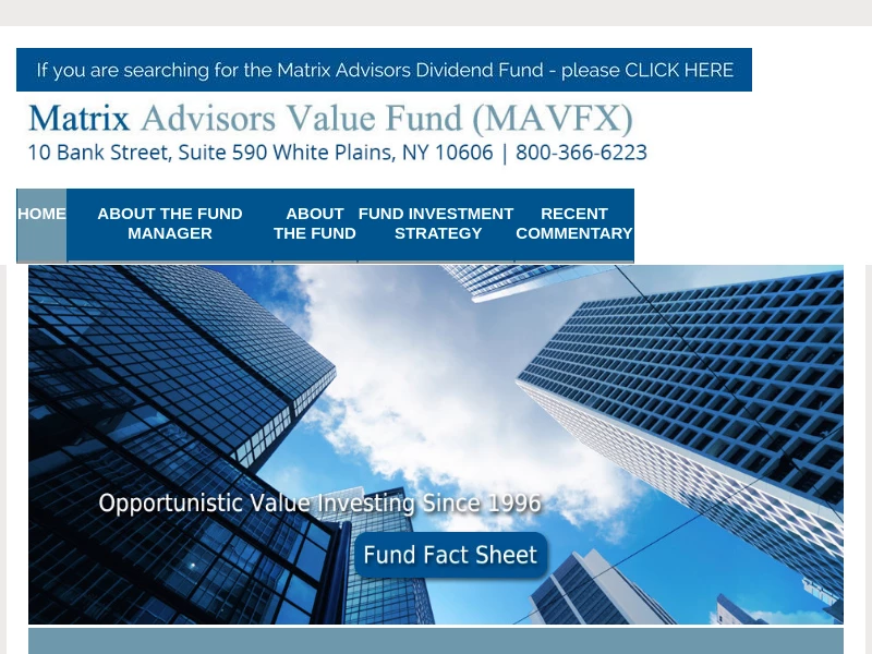 Matrix Advisors Value Fund |