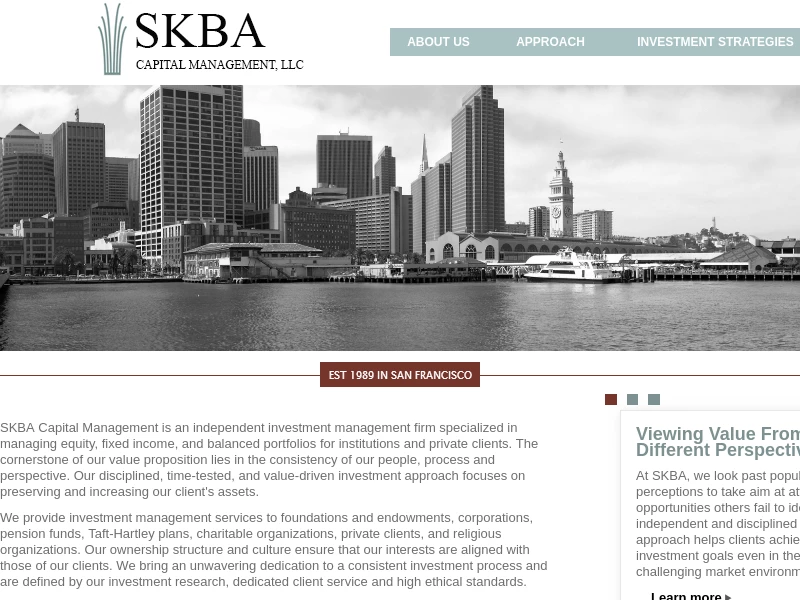 Value Investment Management | SKBA Capital Management, LLC | San Francisco