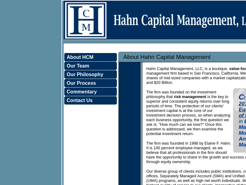 hahn capital management, llc