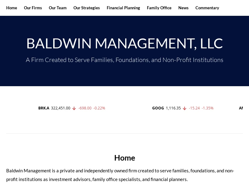 Baldwin Management LLC | Non-Profit Investing & Wealth Management | Just another WordPress site