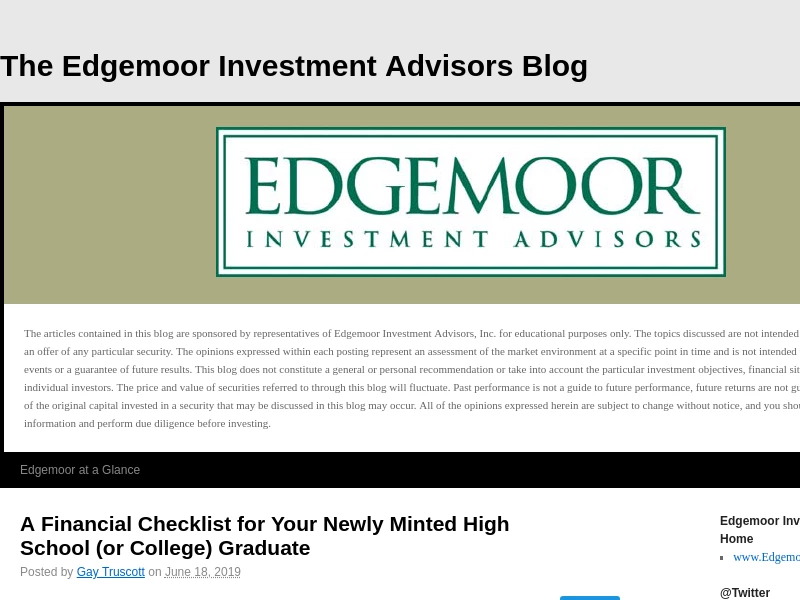 The Edgemoor Investment Advisors Blog |