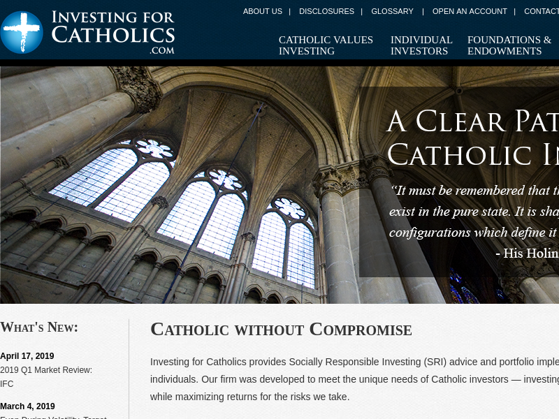Investing for Catholics - Faith Based Investing