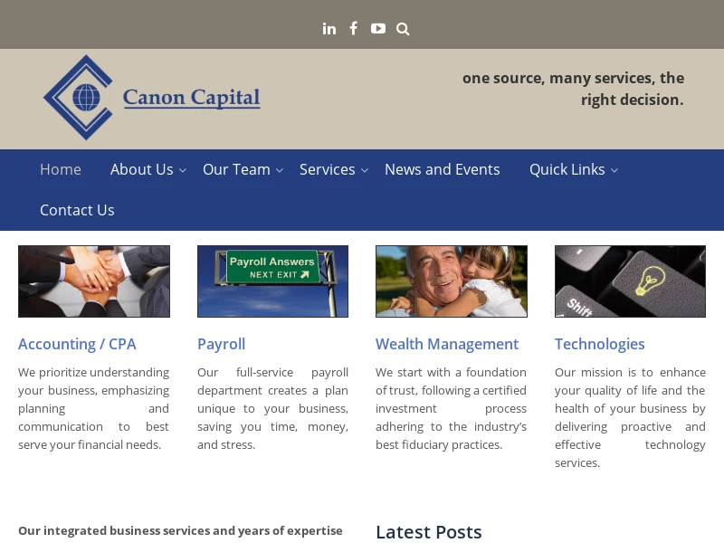 Canon Capital Management Group, LLC | one source, many services, the right decision.