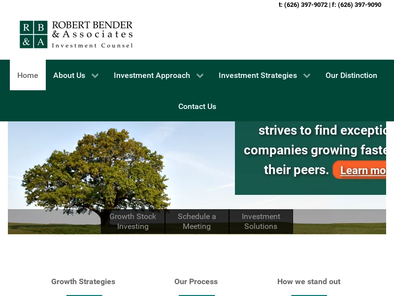 Robert Bender & Associates is an Equity Portfolio Manager in Pasadena, California
