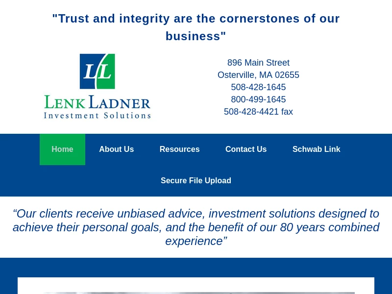 Lenk Ladner Investment Solutions | Home | "Trust and integrity are the cornerstones of our business"
