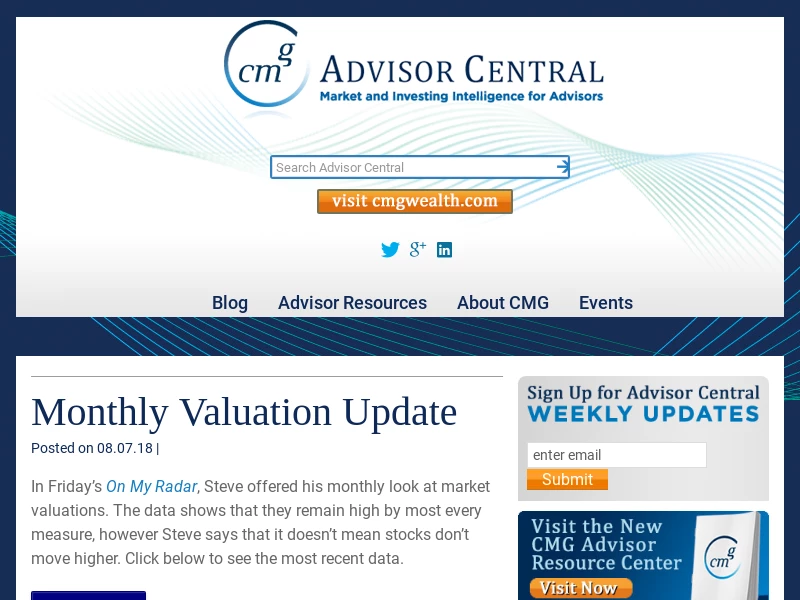 CMG AdvisorCentral - Tactical investing news, views and resources for financial advisors