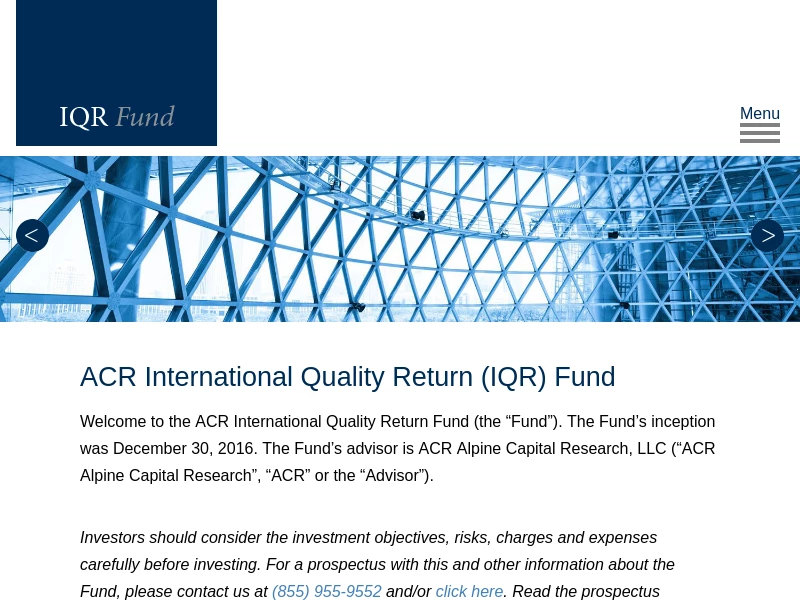ACR International Quality Return (IQR) Fund