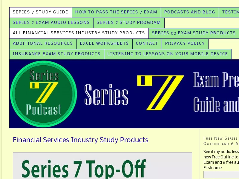 Financial Services Industry Study Products - Series 7 Study Guide
