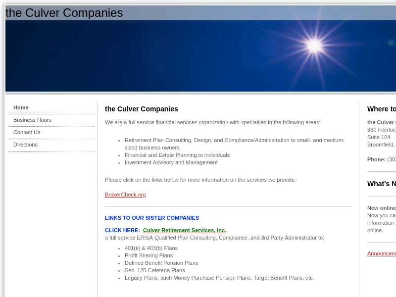 the Culver Companies - Home