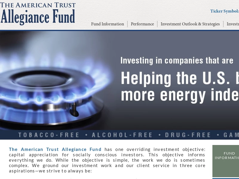 Allegiance Fund | Socially Responsible Mutual Fund - Investment