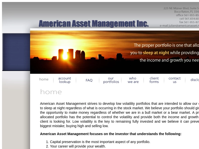 American Asset Management - Money Management -Investment