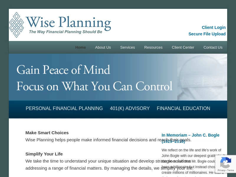 Wise Planning | The Way Financial Planning Should Be