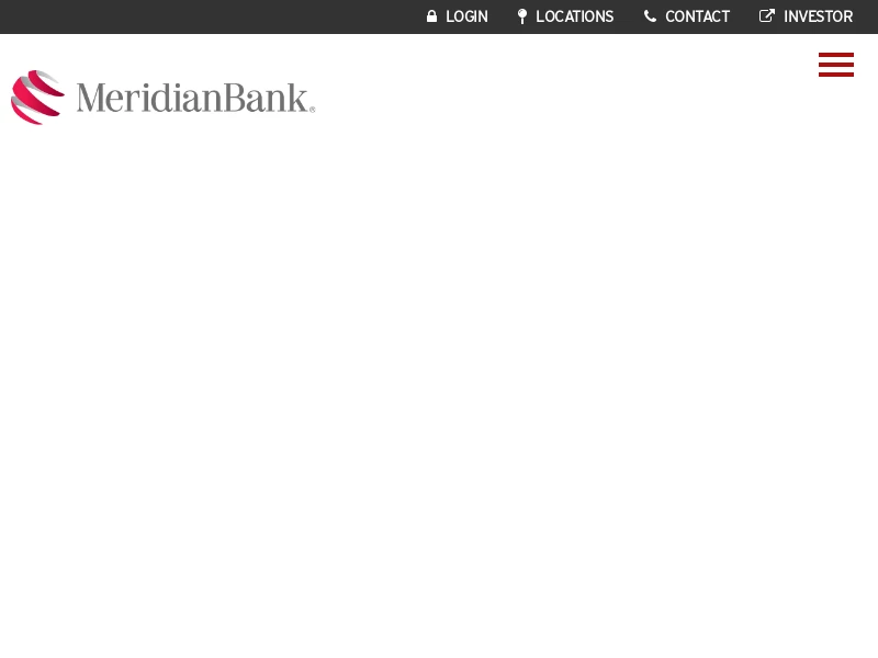 Meridian Bank - Locally-based Community Bank with Full Service Banking