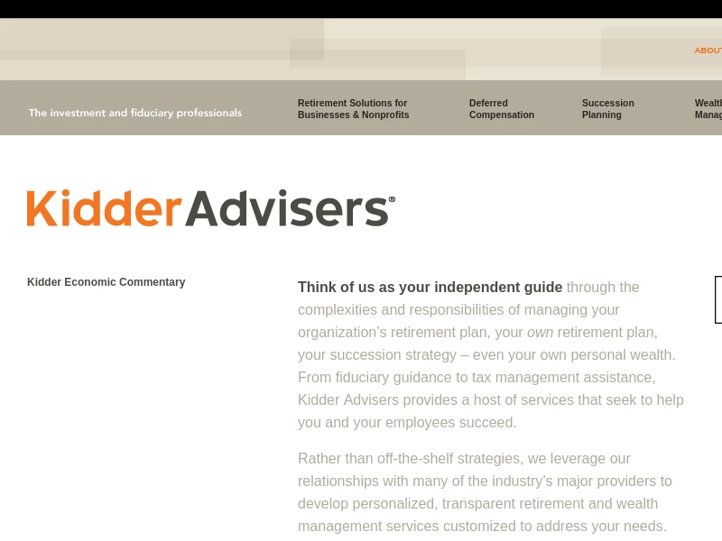 Kidder Advisers | The investment and fiduciary professionals
