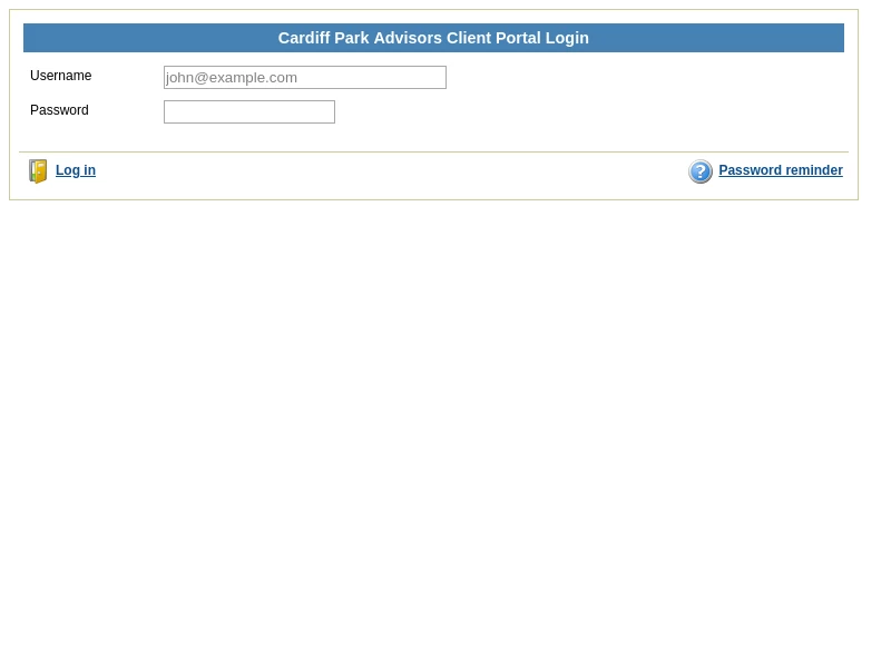 Cardiff Park Advisors - Client Portal Login