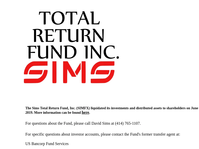 Sims Total Return Fund, Inc.