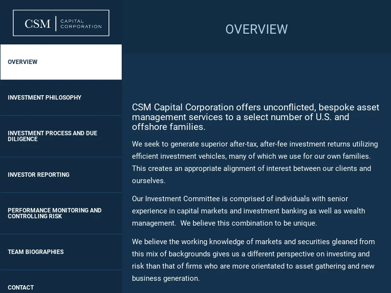 CSM Capital Corporation