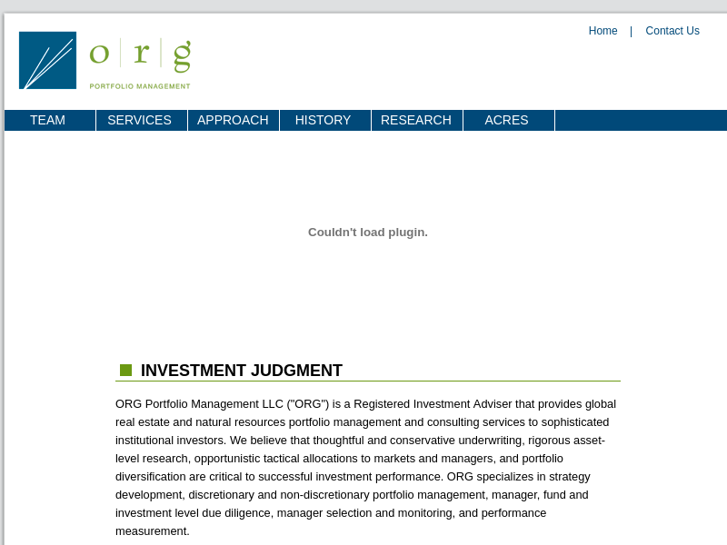 ORG Portfolio Management: Institutional Real Estate Investing
