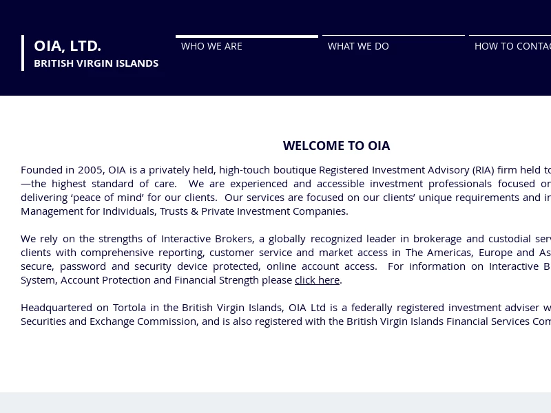 OIA Ltd - Investment Advisor