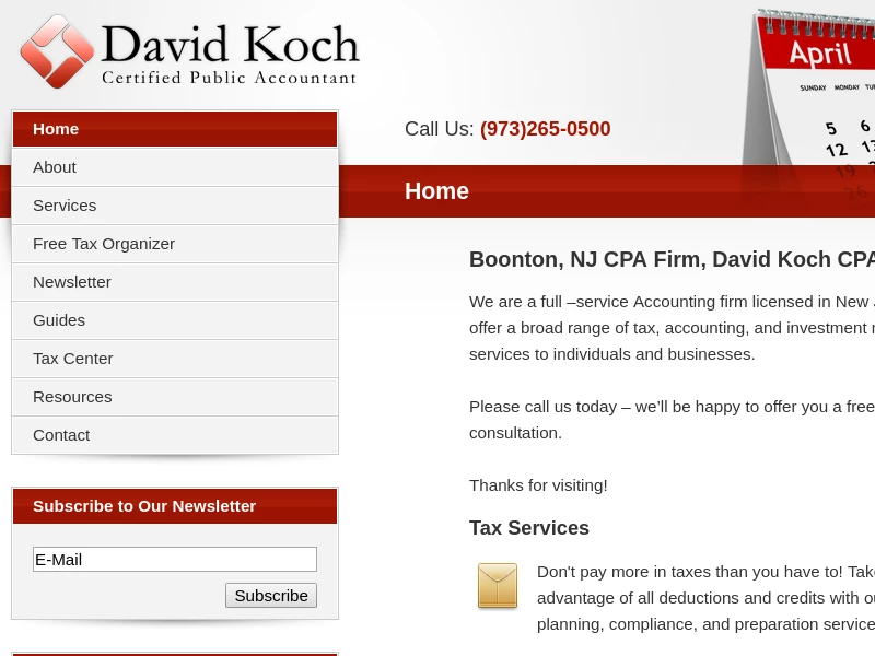 Boonton, NJ CPA Firm | Home Page | David Koch, CPA LLC