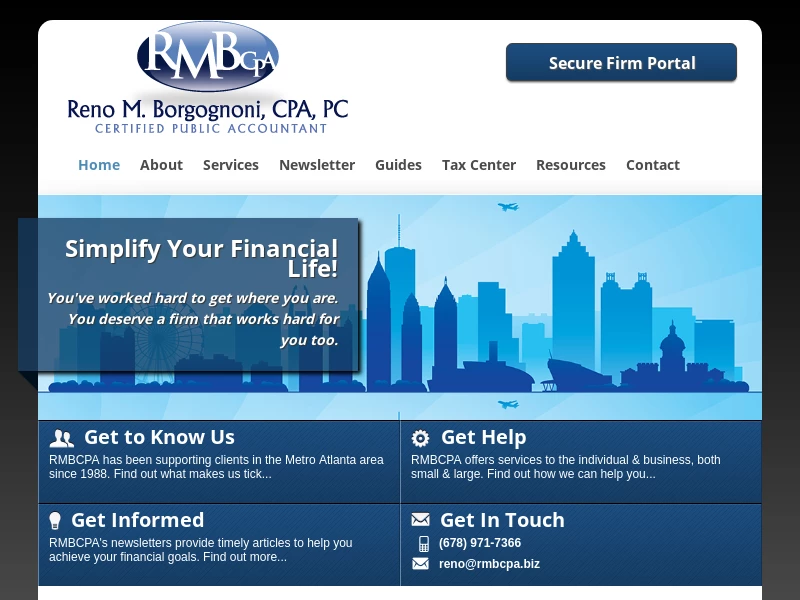 Lawrenceville, GA CPA Firm | Home Page | Reno M. Borgognoni, CPA, PC
