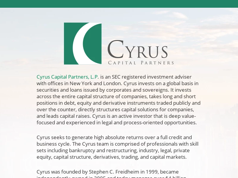 | Cyrus Capital Partners, LP