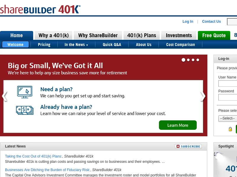 Simple, Affordable 401k Plans Built for Small and Medium-Sized Businesses | ShareBuilder 401k
