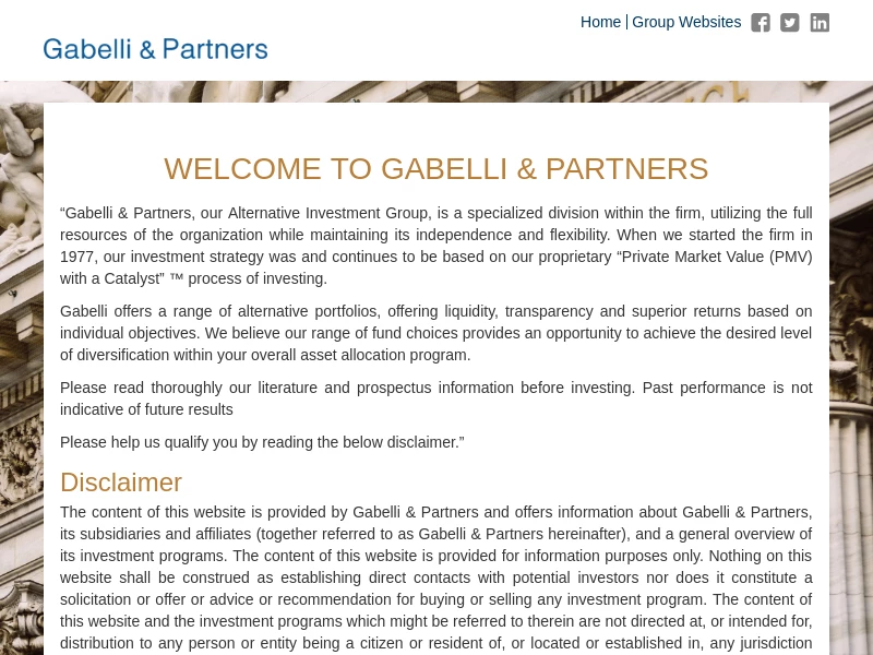 Gabelli & Partners | ALTERNATIVE INVESTMENTS