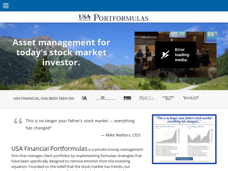 Investment Strategies & Formulaic Asset Management | USA Financial