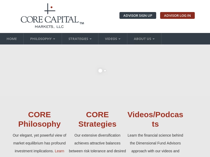 Core Capital Markets – The CORE Of Your Practice Is Building Relationships, The CORE Of Your Portfolio Should Be DFA. – K. Whitney Brown, CORE Capital Markets A Better Investing Model CORE takes a different approach to investing, one based on the sci…